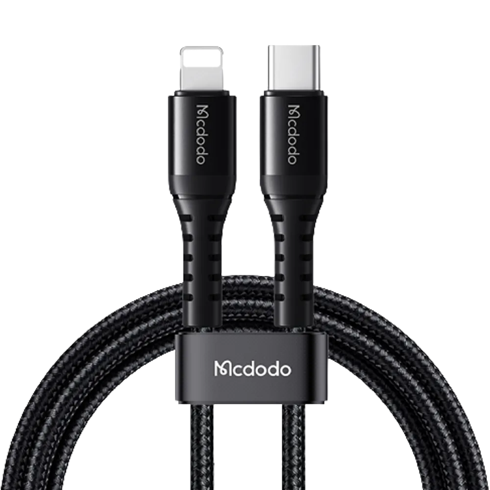 کابل مکدودو USB-C به Lightning شارژ سریع ۳۶ وات طول ۱٫۲ متر مشکی